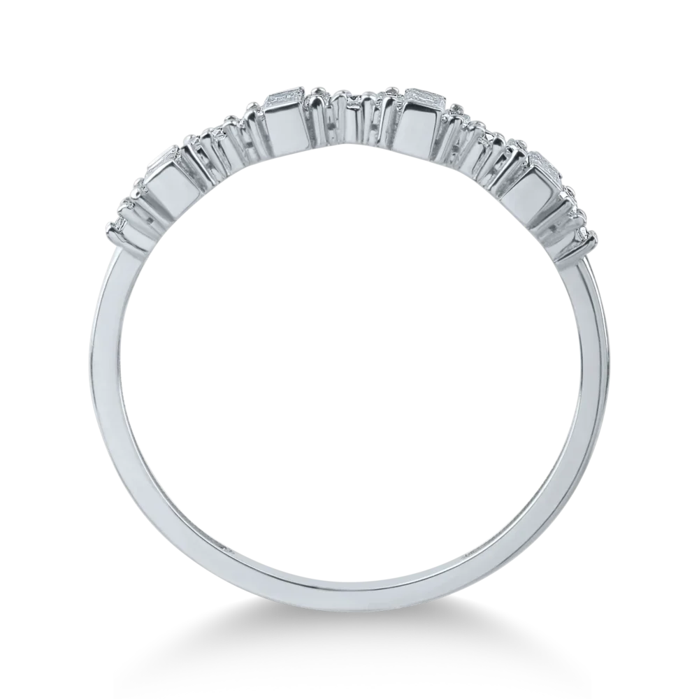 Inel din aur alb cu diamante baguette de 0.2ct - imagine 2