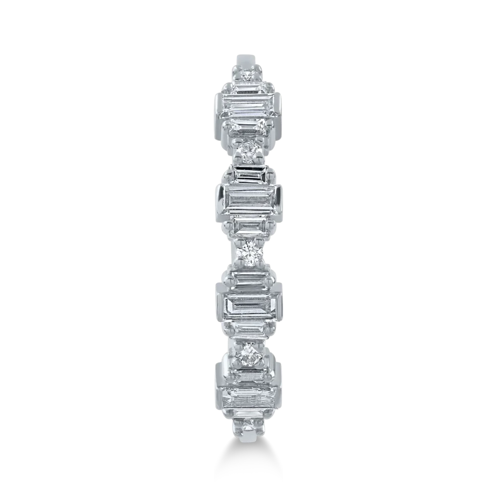 Inel din aur alb cu diamante baguette de 0.2ct - imagine 3