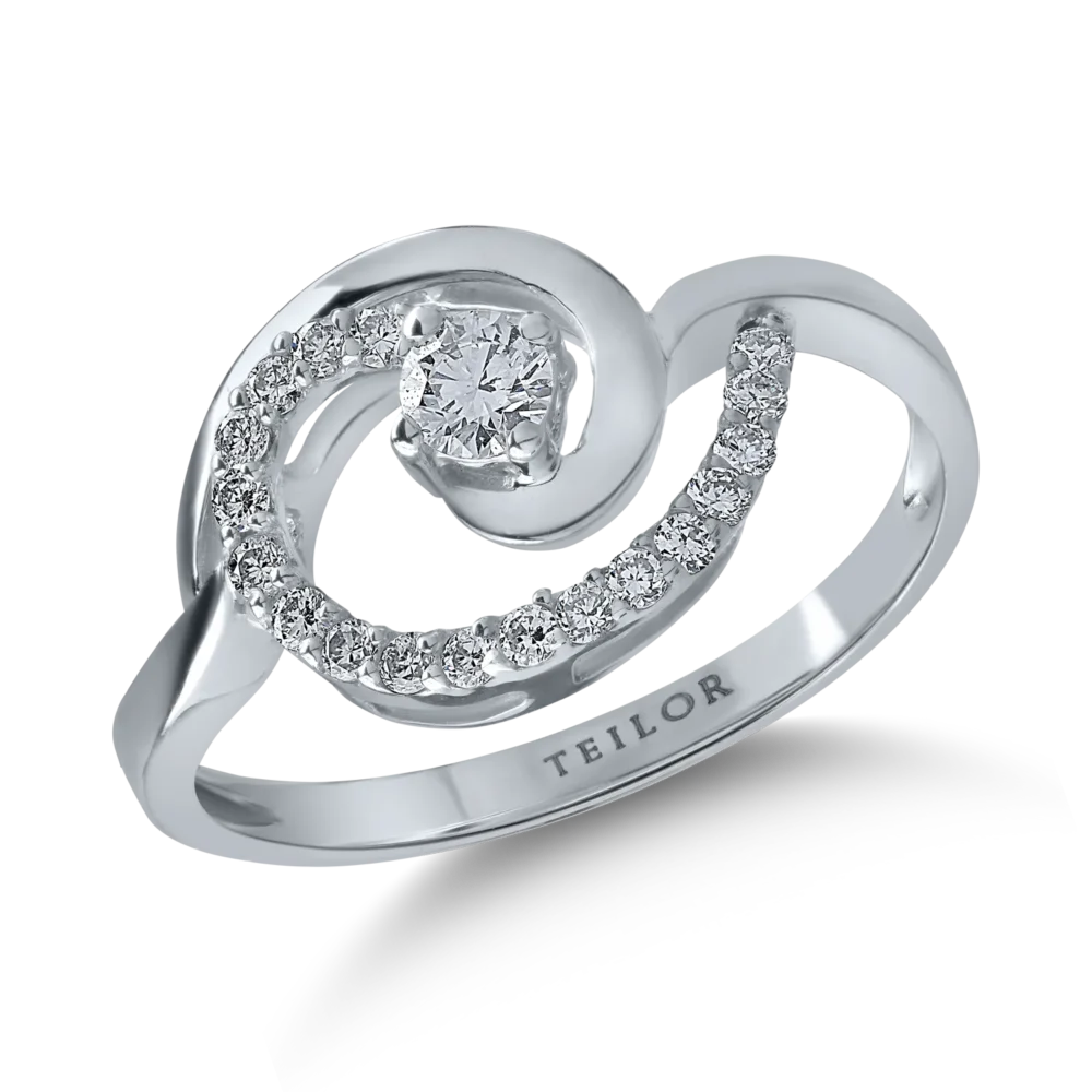 Inel din aur alb cu diamante de 0.25ct