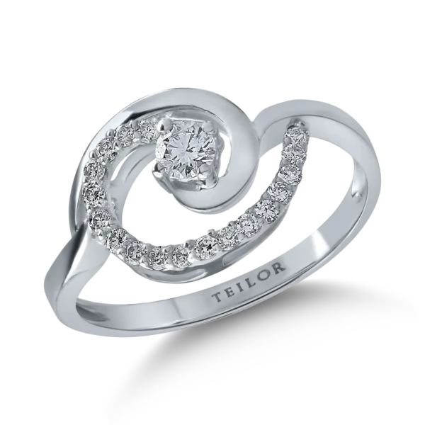 Inel din aur alb cu diamante de 0.25ct