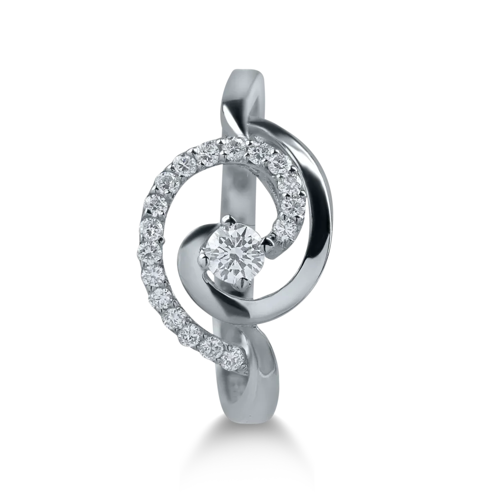 Inel din aur alb cu diamante de 0.25ct - imagine 2