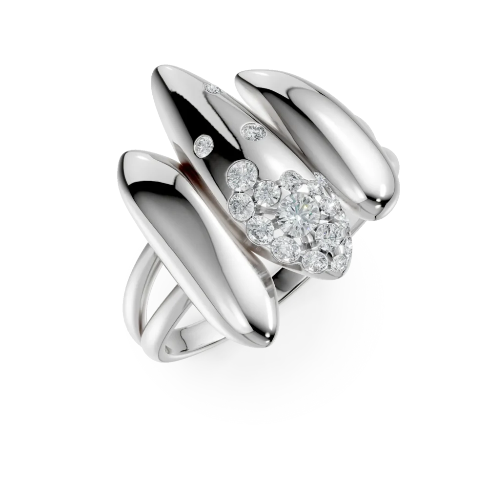 Inel din aur alb cu diamante de 0.2ct