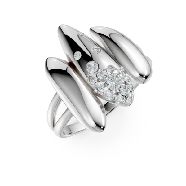 Inel din aur alb cu diamante de 0.2ct