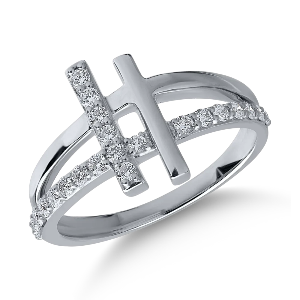 Inel din aur alb cu diamante de 0.307ct