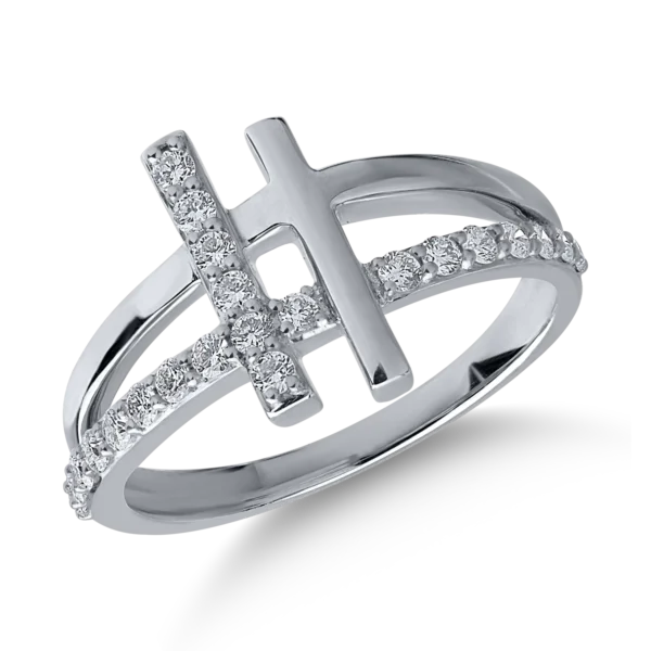 Inel din aur alb cu diamante de 0.307ct