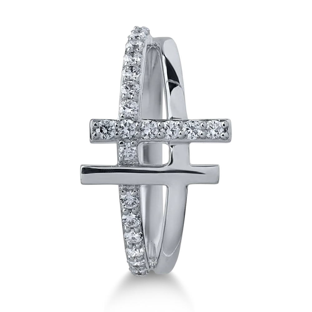 Inel din aur alb cu diamante de 0.307ct - imagine 3