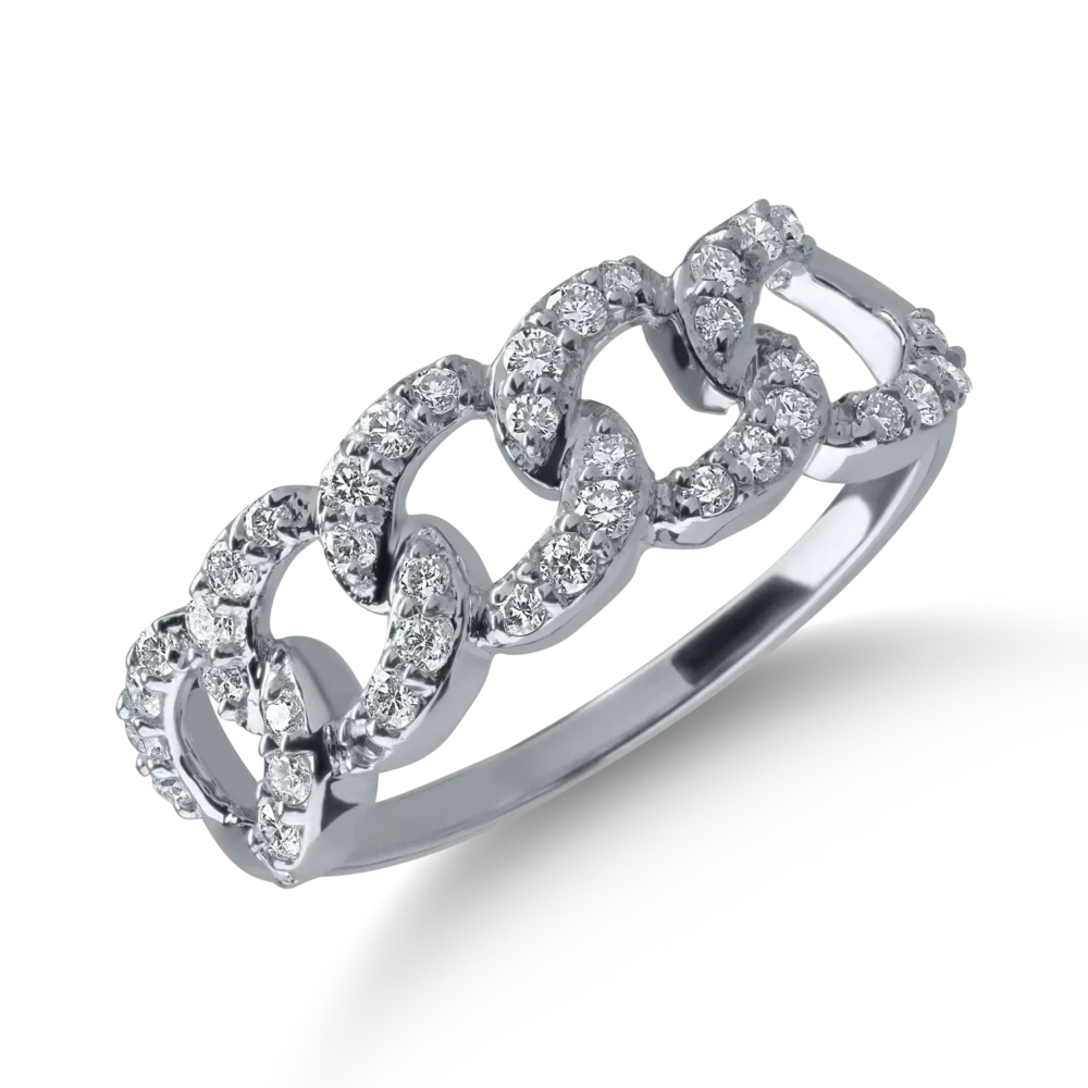 Inel din aur alb cu diamante de 0.32ct