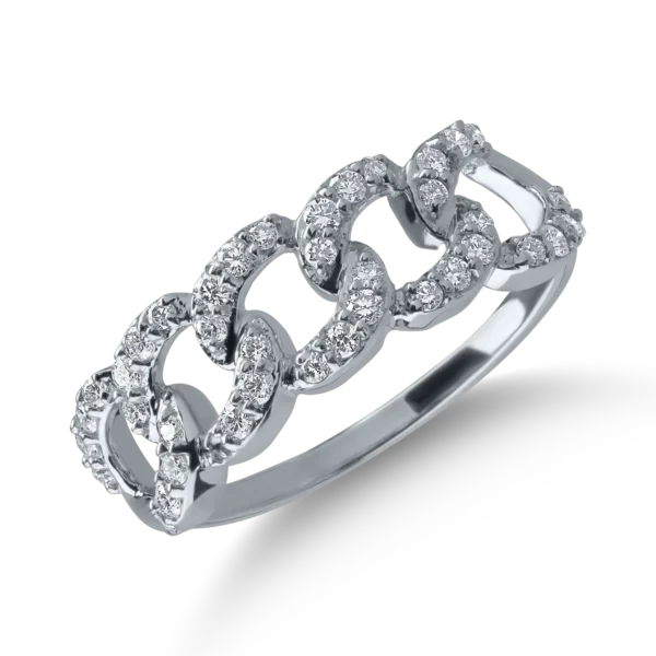 Inel din aur alb cu diamante de 0.32ct