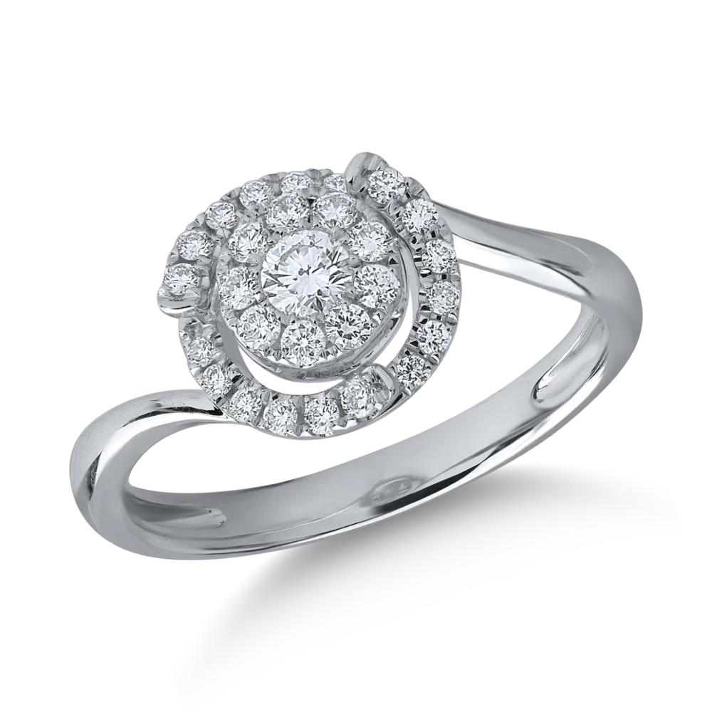 Inel din aur alb cu diamante de 0.33ct