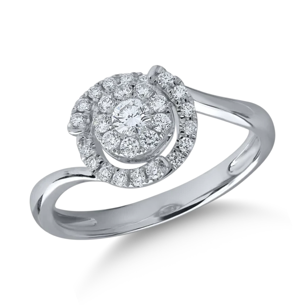 Inel din aur alb cu diamante de 0.33ct