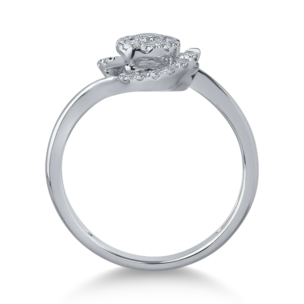 Inel din aur alb cu diamante de 0.33ct - imagine 2
