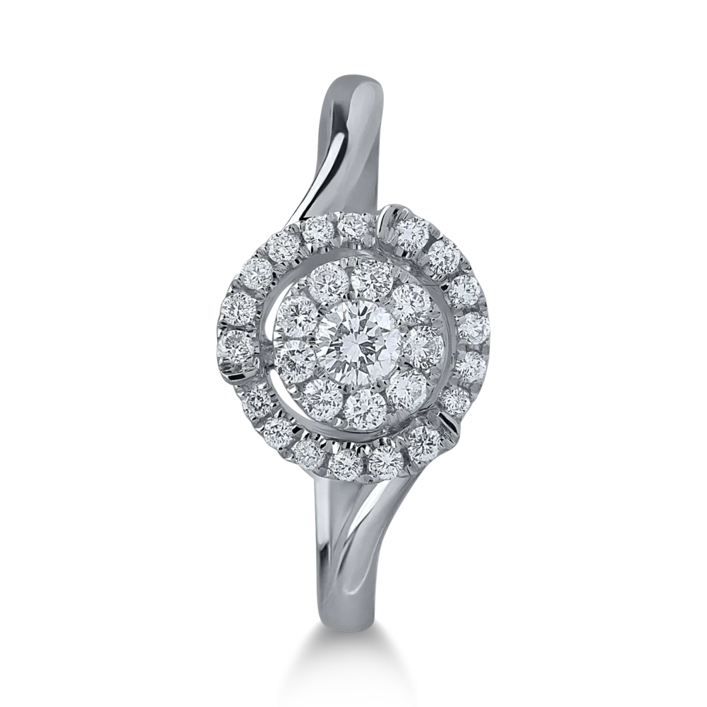 Inel din aur alb cu diamante de 0.33ct - imagine 3