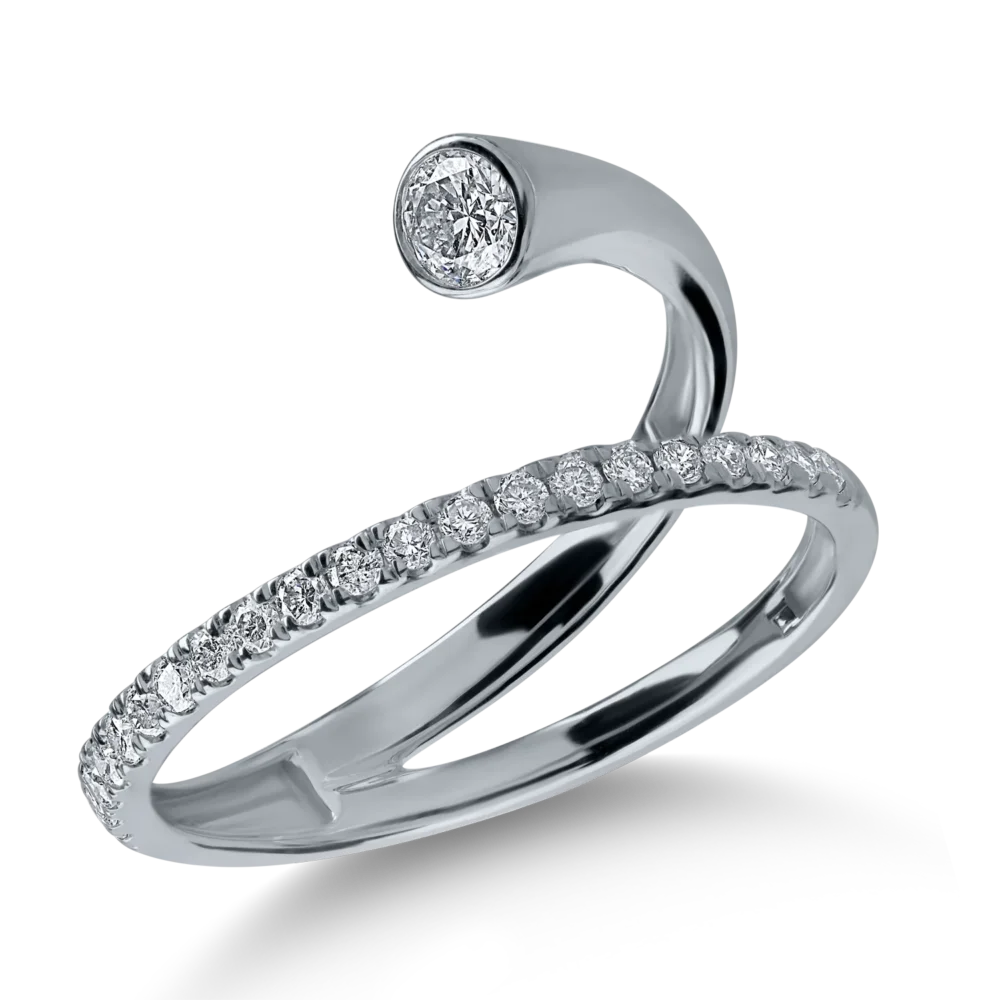 Inel din aur alb cu diamante de 0.33ct