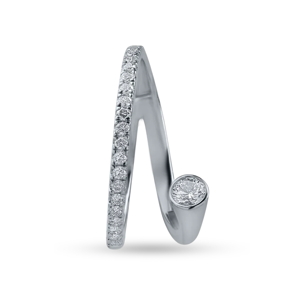 Inel din aur alb cu diamante de 0.33ct - imagine 2