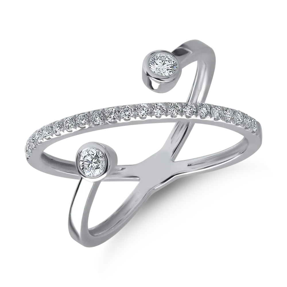 Inel din aur alb cu diamante de 0.34ct