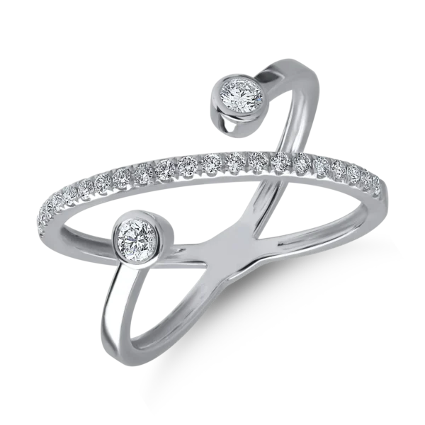 Inel din aur alb cu diamante de 0.34ct