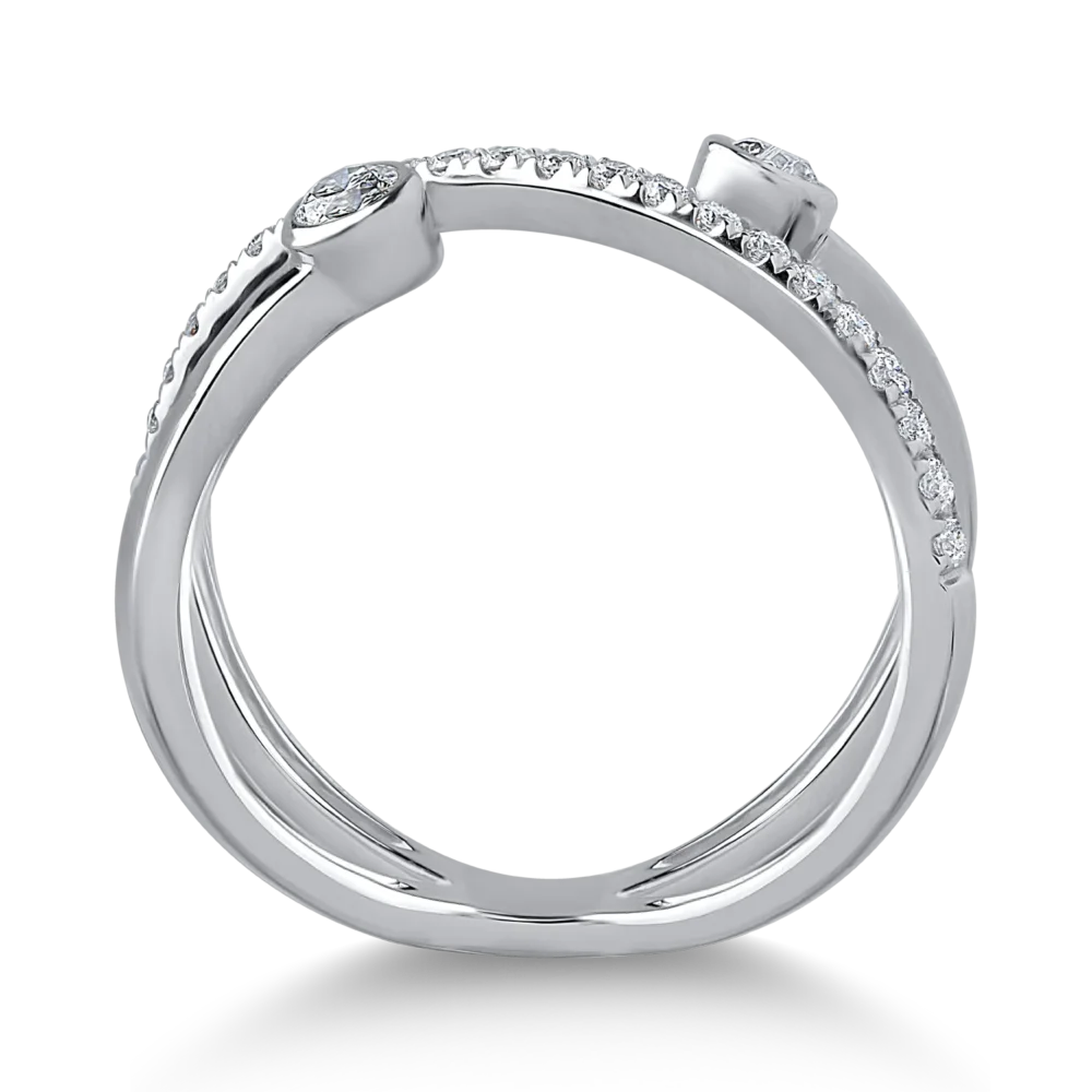 Inel din aur alb cu diamante de 0.34ct - imagine 2