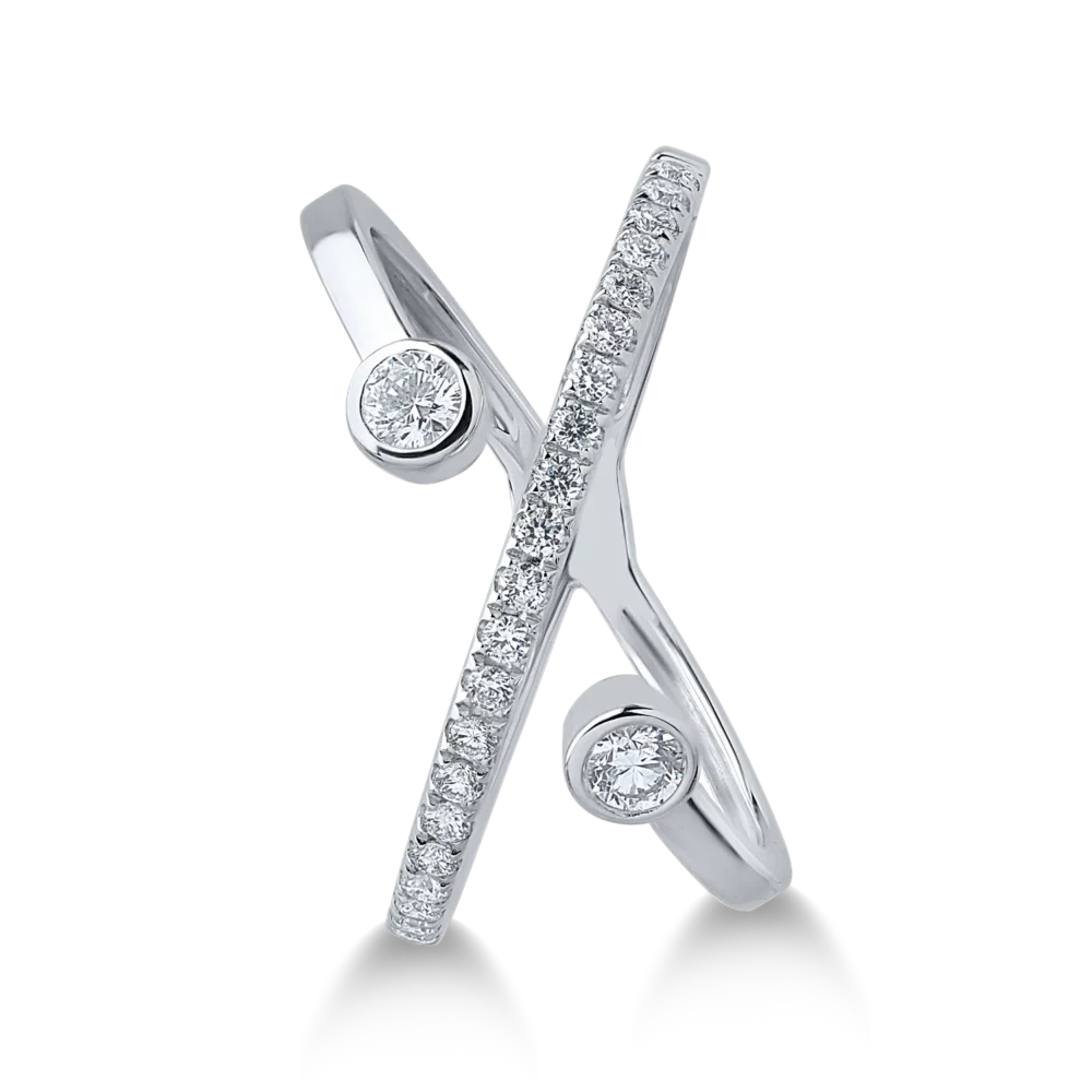 Inel din aur alb cu diamante de 0.34ct - imagine 3