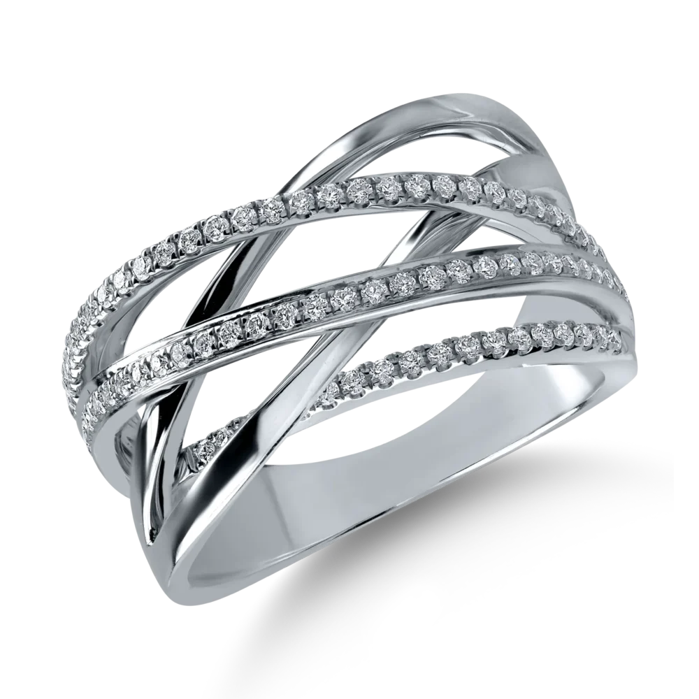 Inel din aur alb cu diamante de 0.35ct