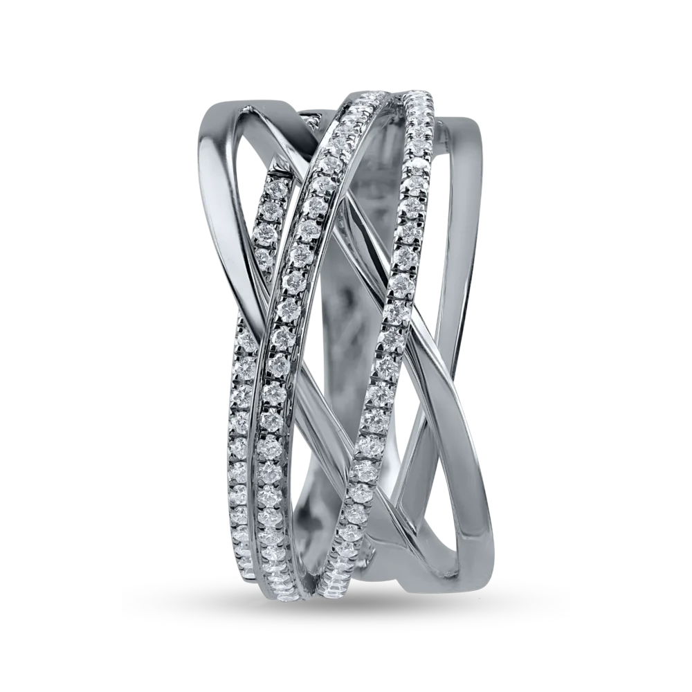 Inel din aur alb cu diamante de 0.35ct - imagine 2