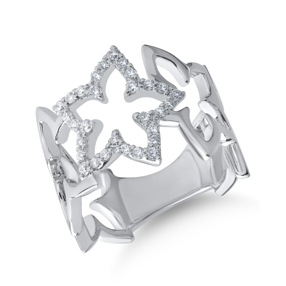 Inel din aur alb cu diamante de 0.39ct