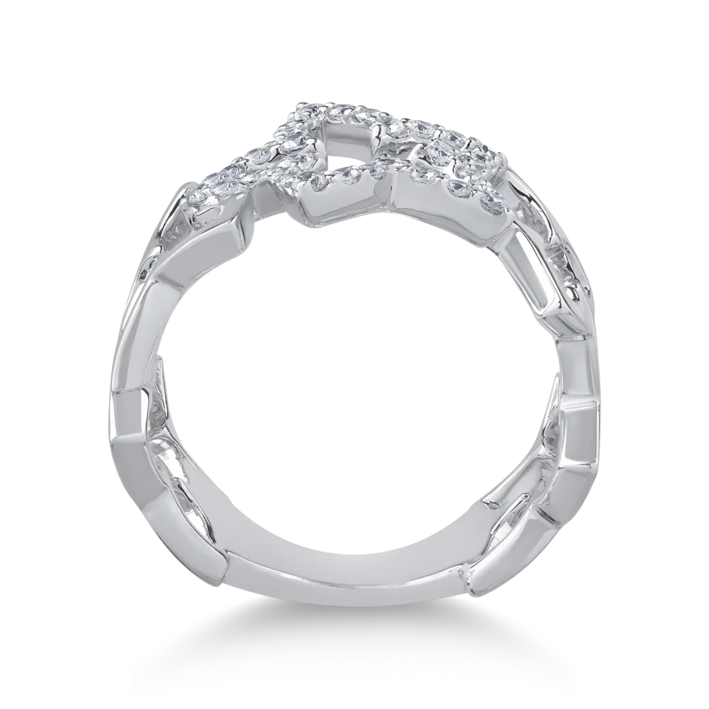 Inel din aur alb cu diamante de 0.39ct - imagine 2