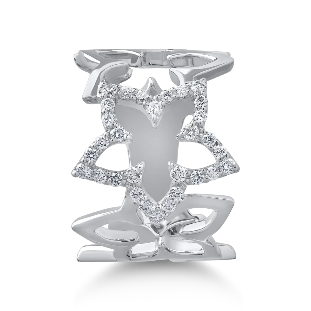 Inel din aur alb cu diamante de 0.39ct - imagine 3