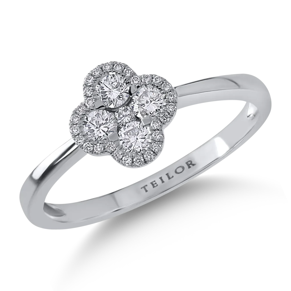 Inel din aur alb cu diamante de 0.39ct