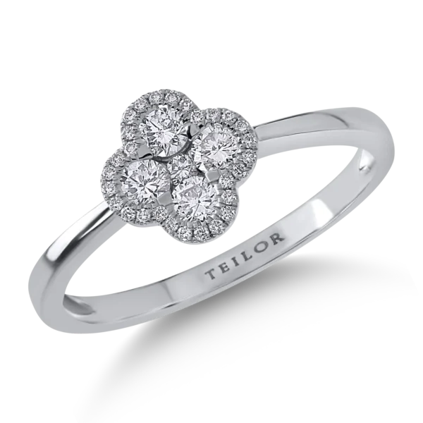 Inel din aur alb cu diamante de 0.39ct