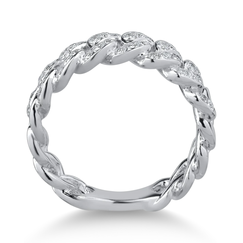 Inel din aur alb cu diamante de 0.43ct - imagine 2