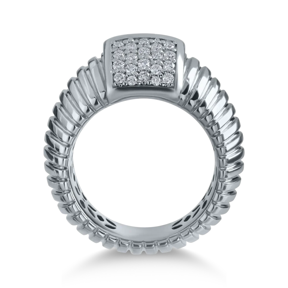 Inel din aur alb cu diamante de 0.44ct - imagine 2