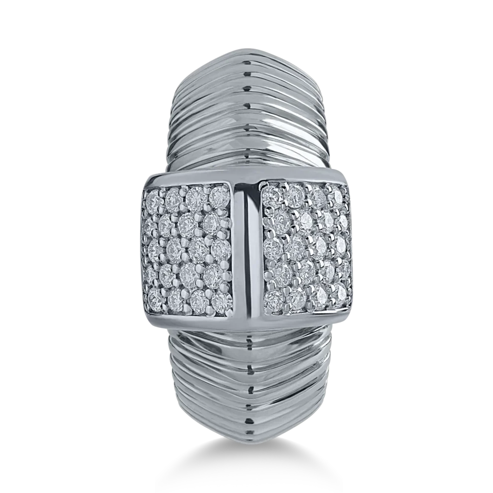 Inel din aur alb cu diamante de 0.44ct - imagine 3