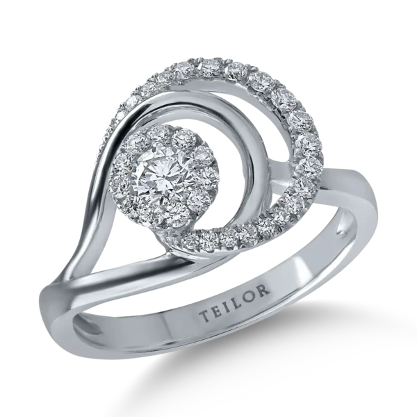 Inel din aur alb cu diamante de 0.46ct