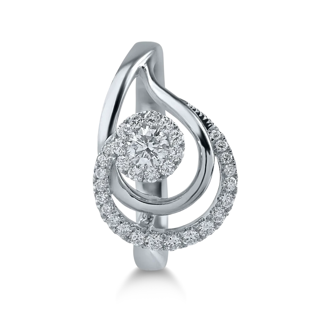 Inel din aur alb cu diamante de 0.46ct - imagine 2