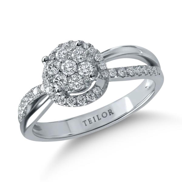 Inel din aur alb cu diamante de 0.4ct