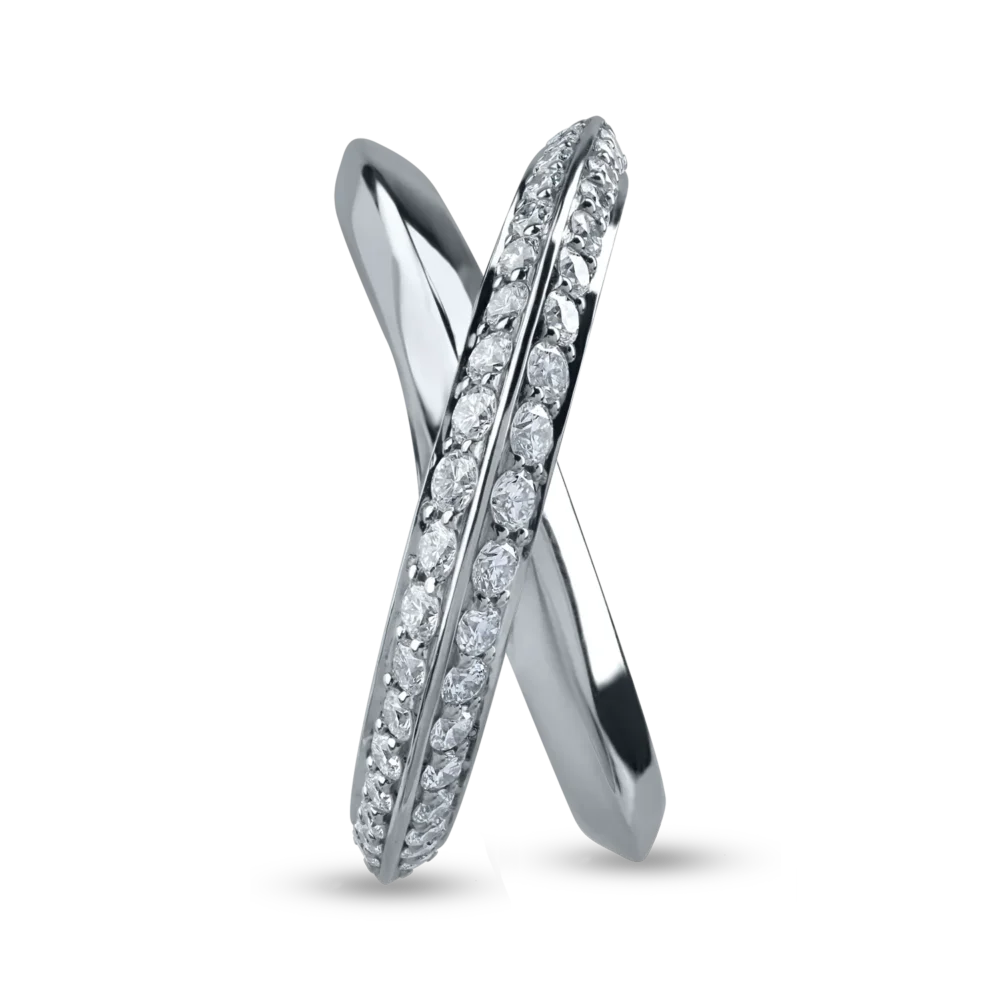 Inel din aur alb cu diamante de 0.52ct - imagine 2