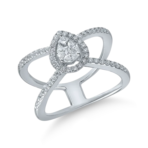 Inel din aur alb cu diamante de 0.55ct