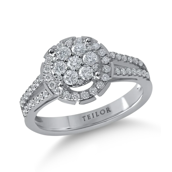 Inel din aur alb cu diamante de 0.5ct