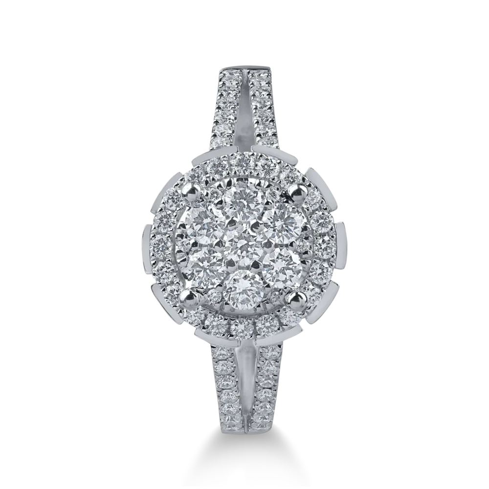 Inel din aur alb cu diamante de 0.5ct - imagine 2