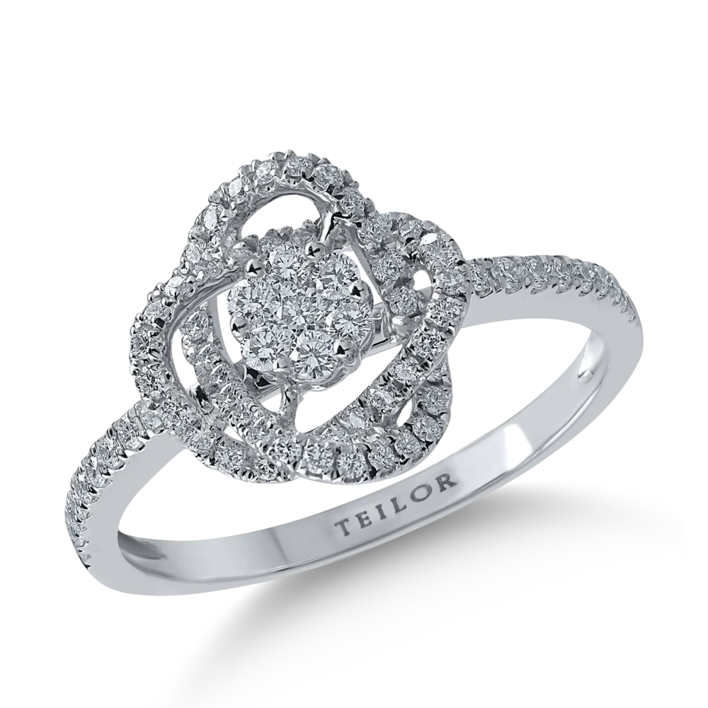 Inel din aur alb cu diamante de 0.61ct