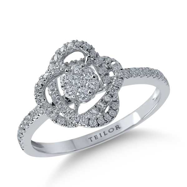 Inel din aur alb cu diamante de 0.61ct