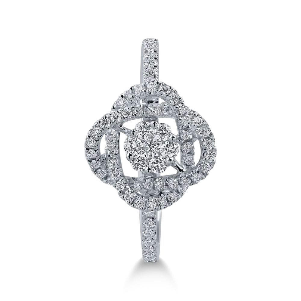 Inel din aur alb cu diamante de 0.61ct - imagine 2