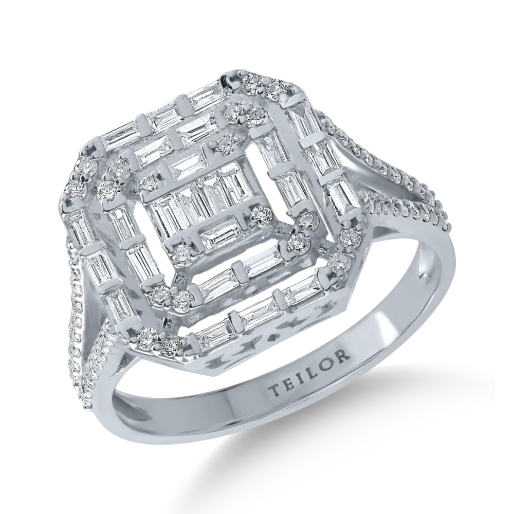 Inel din aur alb cu diamante de 0.65ct