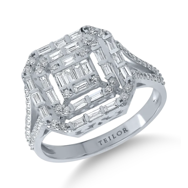 Inel din aur alb cu diamante de 0.65ct