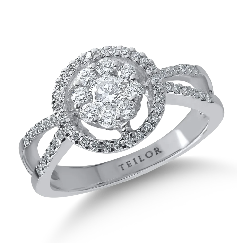 Inel din aur alb cu diamante de 0.66ct