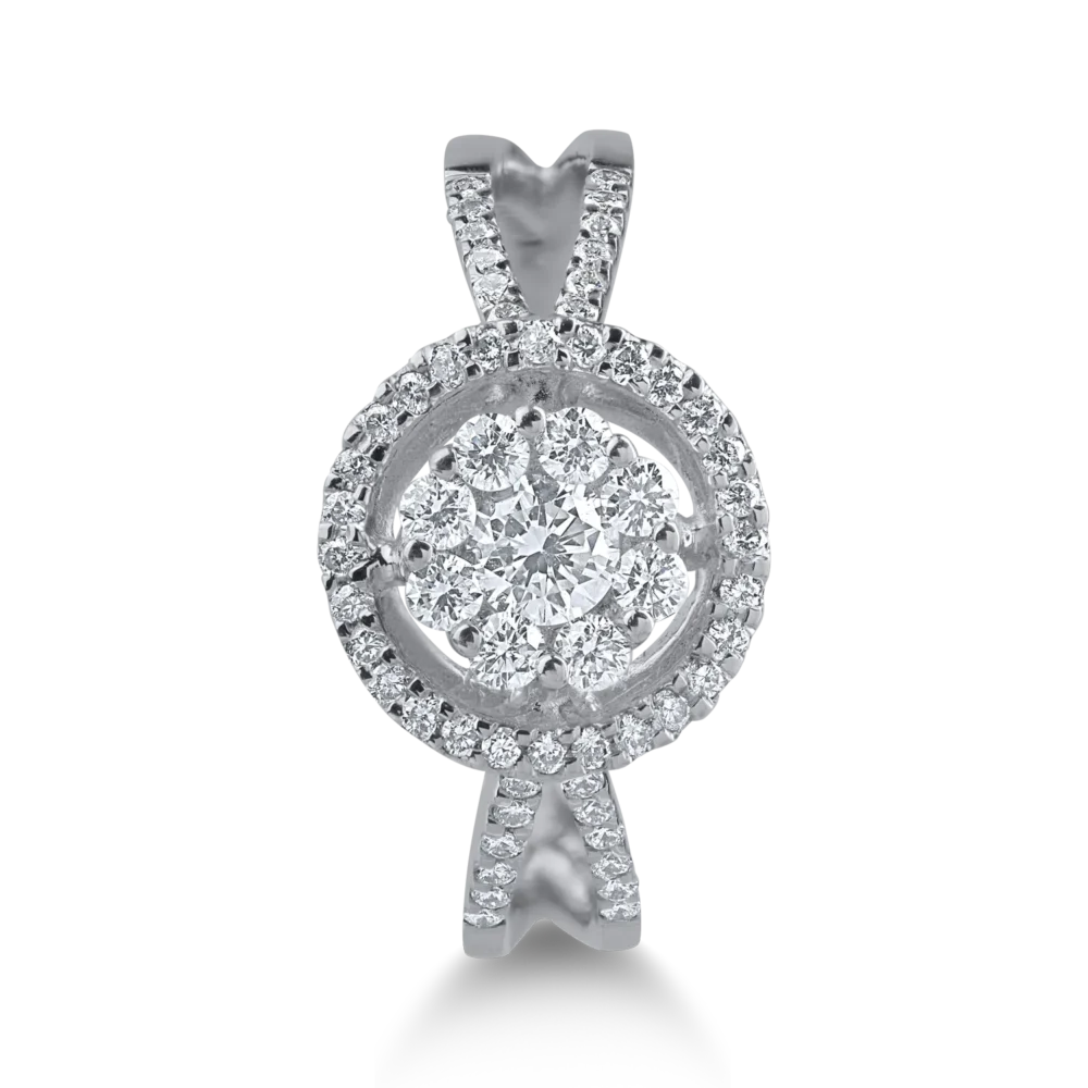 Inel din aur alb cu diamante de 0.66ct - imagine 2