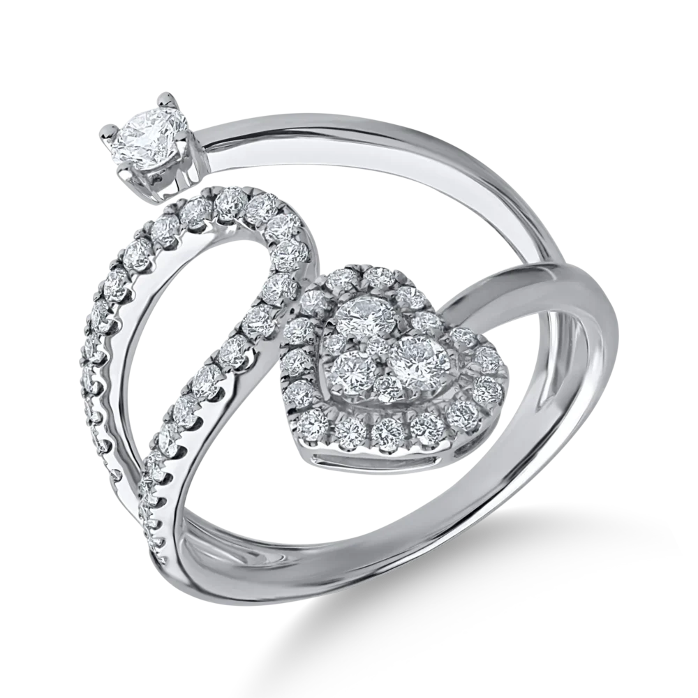 Inel din aur alb cu diamante de 0.67ct