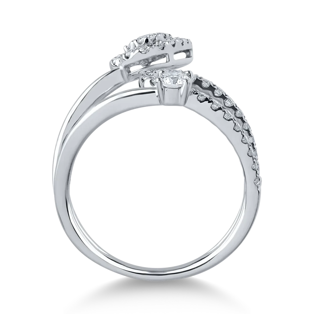 Inel din aur alb cu diamante de 0.67ct - imagine 2