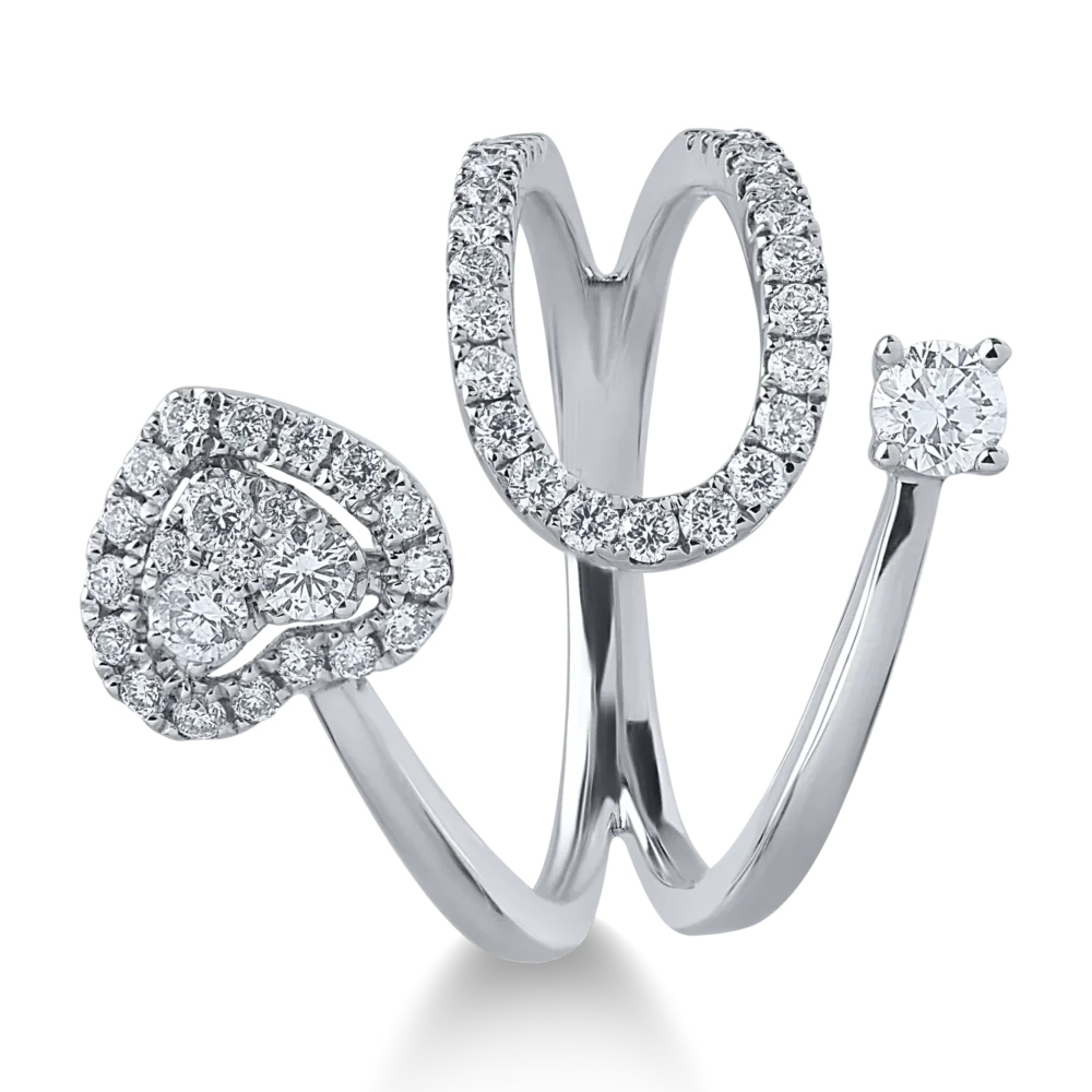 Inel din aur alb cu diamante de 0.67ct - imagine 3