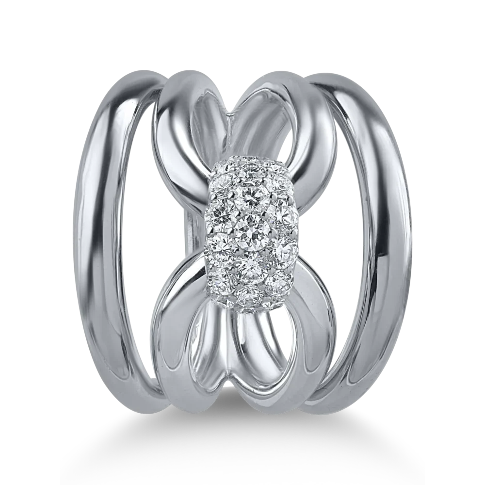 Inel din aur alb cu diamante de 0.67ct - imagine 2